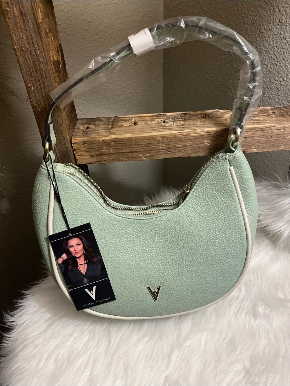 Vanessa Williams Mint Crescent Shoulder Bag